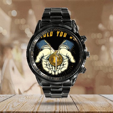 Discover I told You So Bitcoin Crypto Crypto currency Coins Calendar Steel Band Watch
