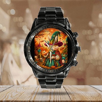 Discover The Carrot Conjurer: A Rabbit Wizard's Naif Calendar Steel Band Watch