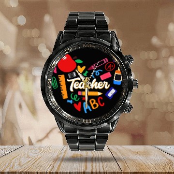 Discover School Teacher, Teacher Appreciation Calendar Steel Band Watch
