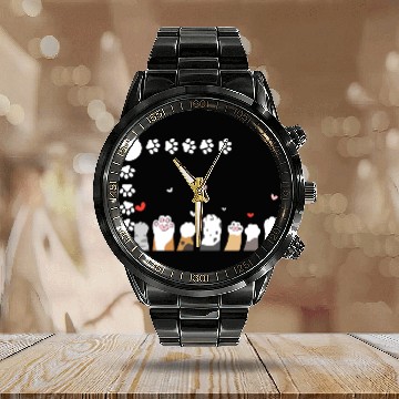 Discover Meow Acc Calendar Steel Band Watch