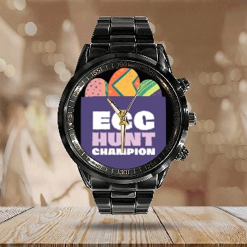 Discover Egg Hunt Champion Calendar Steel Band Watch