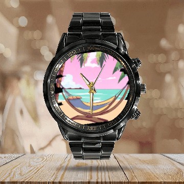 Discover Tropical series 2024 #4 Calendar Steel Band Watch