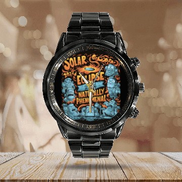 Discover Solar Eclipse 2024 Naturally Phenomenal Calendar Steel Band Watch