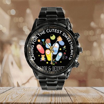 Discover Caring For Cutest Sweethearts NICU Labor And Calendar Steel Band Watch
