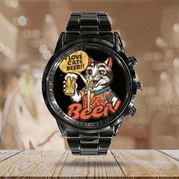 Discover I Love Beer Calendar Steel Band Watch