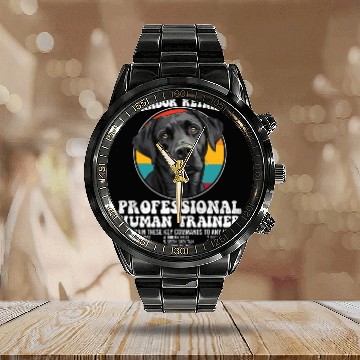 Discover LABRADOR RETRIEVER PROFESSIONAL HUMAN TRAINER Calendar Steel Band Watch