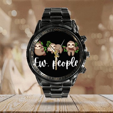 Discover Sloth Ew People Funny Sloth Lover Gifts Calendar Steel Band Watch