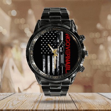 Discover Ungovernable Become Ungovernable American USA FLag Calendar Steel Band Watch