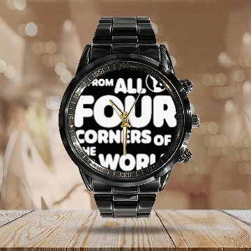 Discover Lando Norris Merch Worldwide Globe Calendar Steel Band Watch
