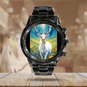 Discover White Deer Calendar Steel Band Watch