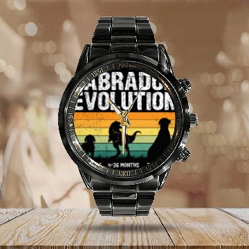 Discover Labrador EVOLUTION Labrador Lovers Funny Calendar Steel Band Watch