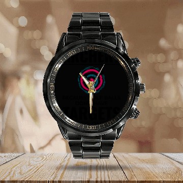 Discover Archery Targets Archer Bullseye Shooting Sport Calendar Steel Band Watch