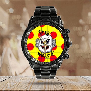 Discover Stay Weird Calendar Steel Band Watch