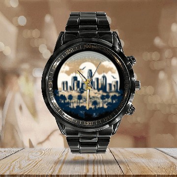 Discover Los Angeles - City of Angels Calendar Steel Band Watch