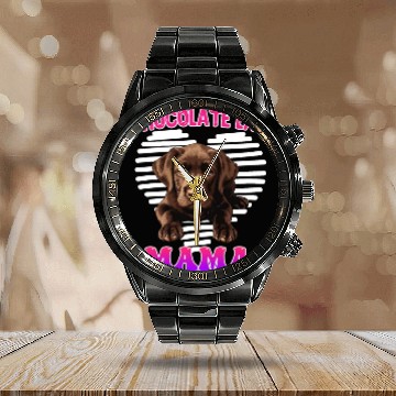 Discover Labrador Retriever CHOCOLATE LAB MOM Labrador Calendar Steel Band Watch