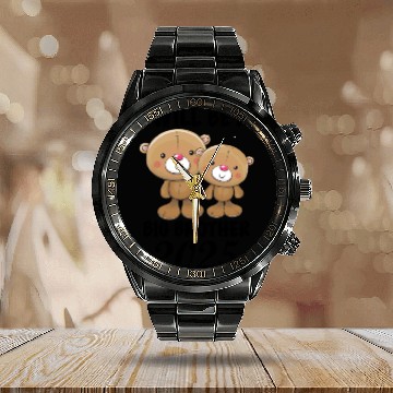 Discover I'm Going To Be A Big Brother 2025 Teddy Bear Calendar Steel Band Watch