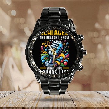 Discover German Schlager Singer Germany Music Lover Calendar Steel Band Watch