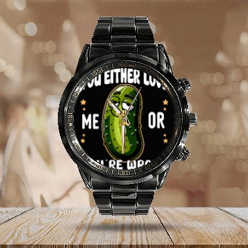 Discover Pickle Lover Funny Pickle Dill pickle Pickled Calendar Steel Band Watch