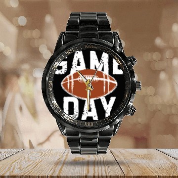 Discover Game Day Football Calendar Steel Band Watch