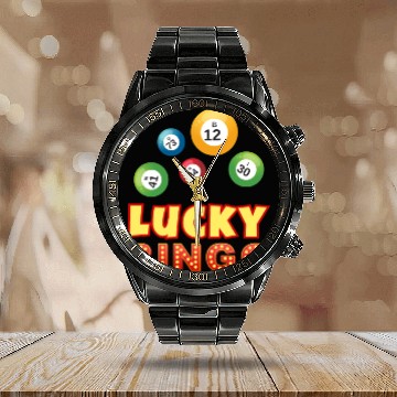 Discover Lucky bingo Calendar Steel Band Watch