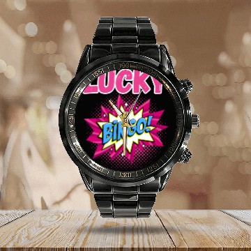 Discover Lucky bingo Calendar Steel Band Watch