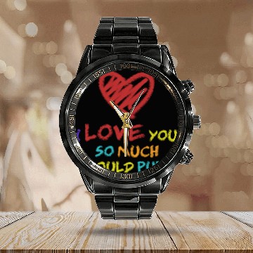 Discover Valentine's day joke Calendar Steel Band Watch