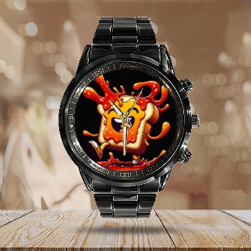 Discover Jam Toast Delicious Breakfast Calendar Steel Band Watch