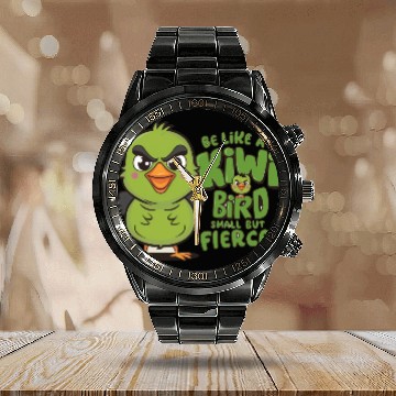 Discover Be Like a kiwi BIrd Small But Fierce1 Calendar Steel Band Watch