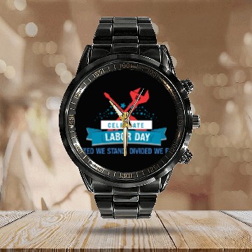 Discover Labor Day Unity Design Calendar Steel Band Watch