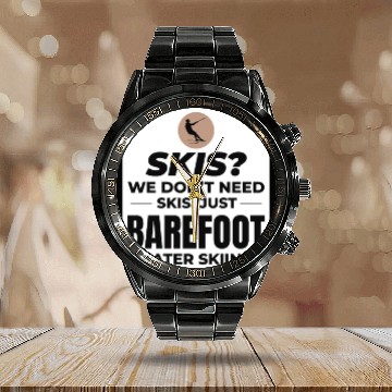 Discover Barefoot Water Skiing Extreme Sports Barefooting Calendar Steel Band Watch