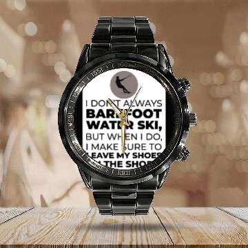 Discover Barefoot Water Skiing Extreme Sports Barefooting Calendar Steel Band Watch