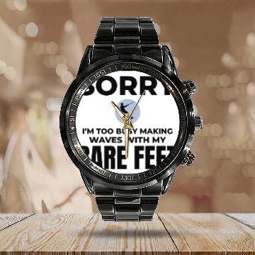 Discover Barefoot Water Skiing Extreme Sports Barefooting Calendar Steel Band Watch