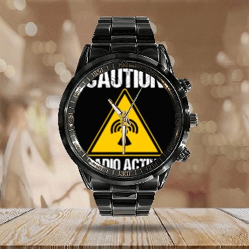 Discover Radio Active Funny Ham Radio Operator Calendar Steel Band Watch