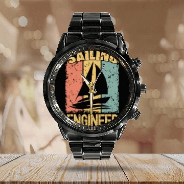 Discover Sailing Engineer retro Calendar Steel Band Watch