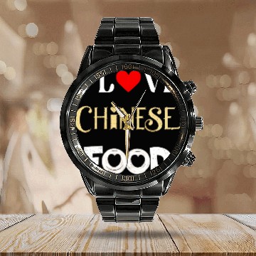 Discover I Love Chinese Food Calendar Steel Band Watch