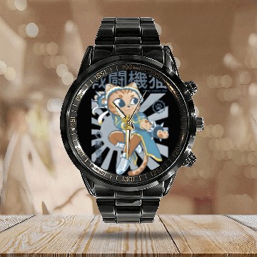 Discover chun li cat anime manga japanese Calendar Steel Band Watch