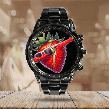 Discover Funny Cool Dab Strawberry Festival 2024 Calendar Steel Band Watch
