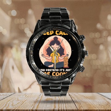 Discover Cookie Lover Keep Calm Pretend Just One Cookie Calendar Steel Band Watch