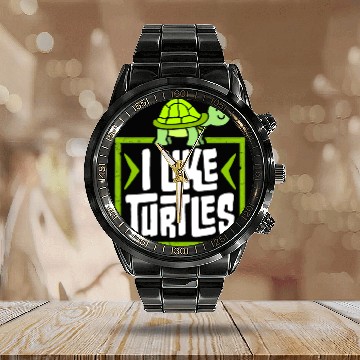 Discover I Like Turtles Cute Tortoise Love Turtle Lover Calendar Steel Band Watch