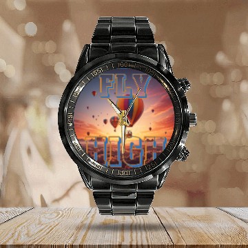 Discover Novelty Fly High Calendar Steel Band Watch