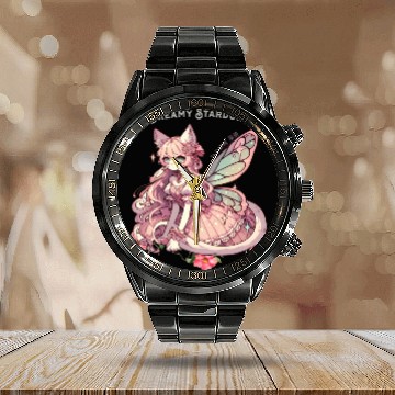Discover Enchanted Dreamy Stardust-A Cat Fairycore Fantasy Calendar Steel Band Watch