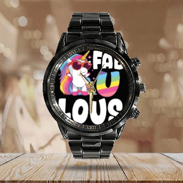 Discover LGBTQ+ Unicorn Calendar Steel Band Watch