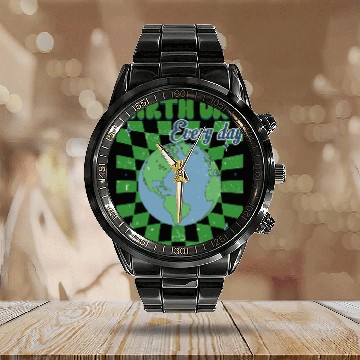 Discover Earth Day 2024 Calendar Steel Band Watch