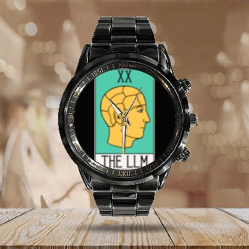 Discover LLM Tarot Card - LLMs - Large Language Model - AI Calendar Steel Band Watch