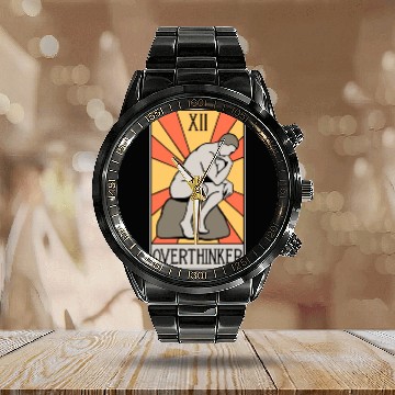 Discover Overthinker Tarot Card - Introvert - Anxiety Calendar Steel Band Watch
