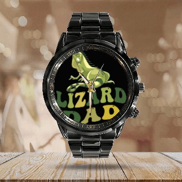 Discover lizard dad Calendar Steel Band Watch