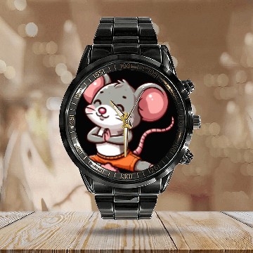 Discover Yoga with Rat & Mouse: Relaxation and Gymnastics Calendar Steel Band Watch