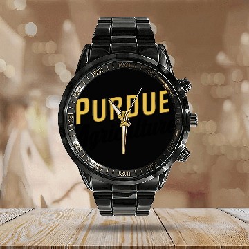 Discover Purdue Agriculture Calendar Steel Band Watch