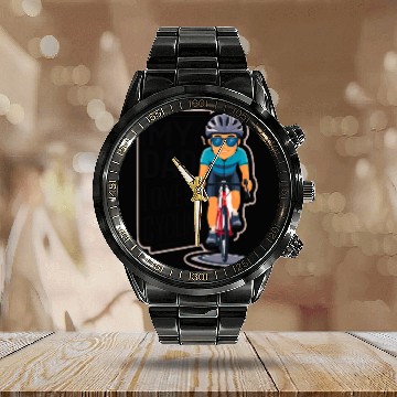 Discover My Dad Loves Cycling - Father's Day Calendar Steel Band Watch