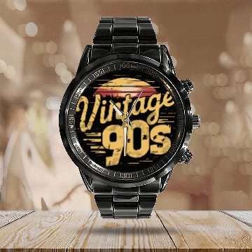 Discover Nostalgic Vintage 90s Sunset For all, who Love Calendar Steel Band Watch